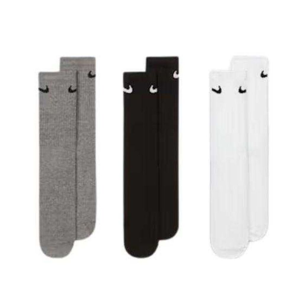 Nike Childrens/Kids Lightweight Crew Socks (Pack of 3) / Black/White/Gray